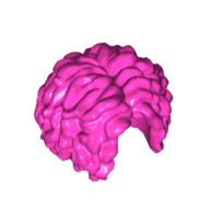 Lego Hair Parted in Middle, Very Curly / Dark Pink