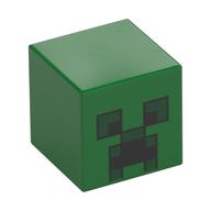 Lego Minifig Head Special, Cube with Creeper Face Print