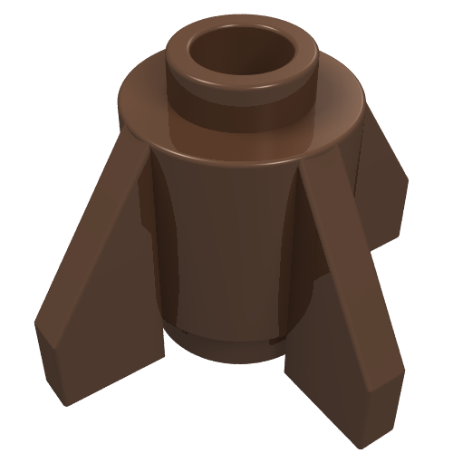 Lego Brick Round 1 x 1 with Fins, Open Stud / Brown