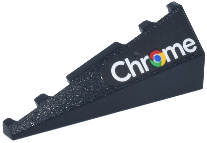 Lego Wedge 5 x 2 Right with White 'Chrome' Logo Pattern (Sticker) - Set 77251