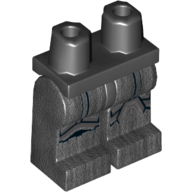 Lego Hips and Pearl Titanium Legs with Black and Dark Bluish Gray Markings Print (Shadow Stormtrooper) / Black