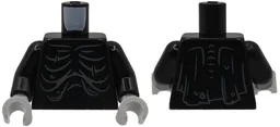 Torso Dark Bluish Gray Cascading Folds with Sores, Spine and Tattered Cloth on Back Pattern / Black Arms / Light Bluish Gray Hands