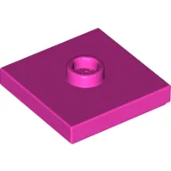 Plate Special 2 x 2 with Groove and Center Stud (Jumper) / Dark Pink