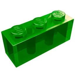 Brick 1 x 3 / Trans-Green