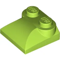 Brick Curved 2 x 2 x 2/3 Two Studs and Curved Slope End / Lime