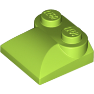 Lego Brick Curved 2 x 2 x 2/3 Two Studs and Curved Slope End / Lime