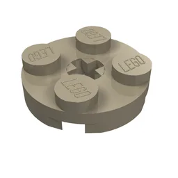 Plate Round 2 x 2 with Axle Hole Type 1 (+ Opening) / Dark Tan