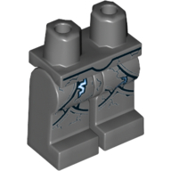 Lego Hips and Dark Bluish Gray Legs with Amour Plates, Black Stone Cracks and Electrified Gaps Print