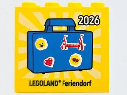 Brick 2 x 4 x 3 with 2026 LEGOLAND Feriendorf Pattern