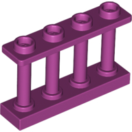 Lego Fence Spindled 1 x 4 x 2 [4 Top Studs] / Magenta