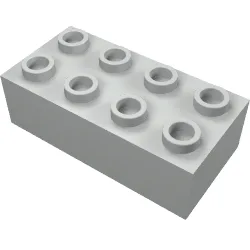 Brick 2 x 4 without Cross Supports / Light Gray