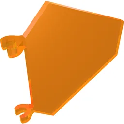 Flag 5 x 6 Hexagonal with U Clips / Trans-Orange