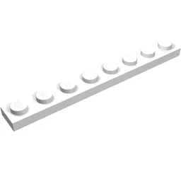 Plate 1 x 8 / White
