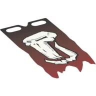 Flag 4 x 9 Tattered with Troll Skull Print / Dark Red