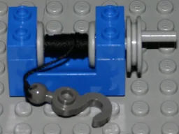 String Reel Winch 2 x 4 x 2 (Light Gray Drum) with String and Dark Gray Hook with Towball