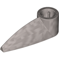 Lego Technic Tooth 1 x 3 with Axle Hole [Rounded Underside] / Flat Silver