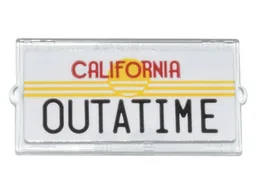 Glass for Window 1 x 2 x 3 with License Plate 'CALIFORNIA' and 'OUTATIME' Yellow Sun and Stripes Pattern (Sticker) - Set 10300