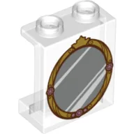 Panel 1 x 2 x 2 with Mirror, Golden Frame, Crown Print / Trans-Clear