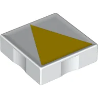 Duplo Tile 2 x 2 with Shape Yellow Isosceles Triangle Print / White