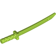 Lego Weapon Sword / Katana / Shamshir with Capped Pommel [Square Guard] / Lime
