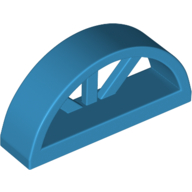 Lego Window 1 x 4 x 1 2/3 with Spoked Rounded Top / Dark Azure