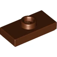 Plate Special 1 x 2 with 1 Stud with Groove and Inside Stud Holder (Jumper) / Reddish Brown