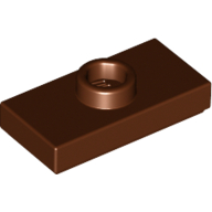 Lego Plate Special 1 x 2 with 1 Stud with Groove and Inside Stud Holder (Jumper) / Reddish Brown