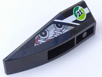 Lego Wedge 6 x 2 Inverted Left with Number 21 Pattern (Sticker) - Set 8863