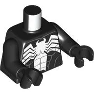 Torso, Muscles with Large White Spider Print (Venom), Black Arms and Hands