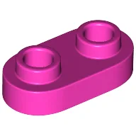 Plate Special 1 x 2 Rounded with 2 Open Studs / Dark Pink