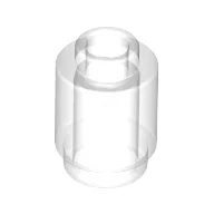 Brick Round 1 x 1 Open Stud / Trans-Clear
