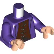 Torso, Robe, Reddish Brown Shirt, Silver Clamps Print, Dark Purple Arms, Light Nougat Hands / Dark Purple