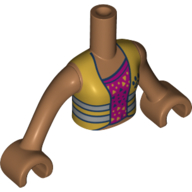 Lego Minidoll Torso Girl with Magenta Top, Gold Jacket, Medium Nougat Arms with Hands / Medium Nougat
