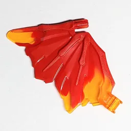 Creature Body Part, Dragon Wing 9 x 6 with Marbled Red Pattern / Trans-Orange