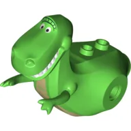 Animal Body Part, Dinosaur, 'Rex' Body with Dark Tan Chest, White Teeth Print / Bright Green