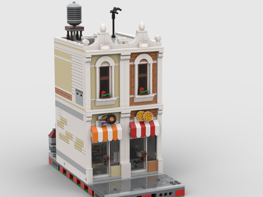 Lego VHS Shop and Pizzeria Modular (16X32) (continuation of Police Station 10278) - Parts list, Instructions