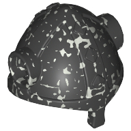 Lego Helmet Viking with Side Horn Holes / Speckle Black-Silver