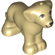 Lego Animal, Dog Big with Brown Eyes, Black Nose print (Grace) / Tan