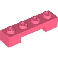 Plate Special 1 x 4 x 2/3 with 1 x 2 Bottom Cutout / Coral