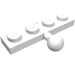 Plate Special 1 x 4 with Towball / White