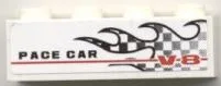 Brick 1 x 4 with Checkered Flame and 'PACE CAR V-8' Pattern Model Right Side (Sticker) - Set 8121
