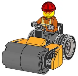 Construction Worker with Roller