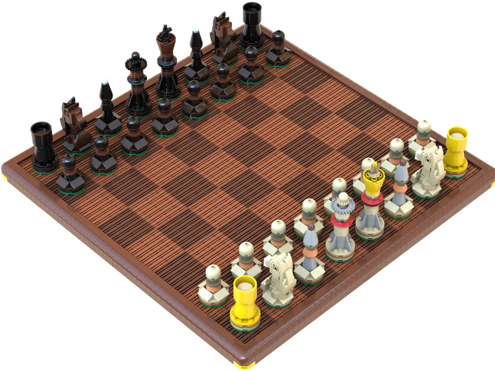 Lego German Knight - Staunton Chess Set, Wooden Pieces