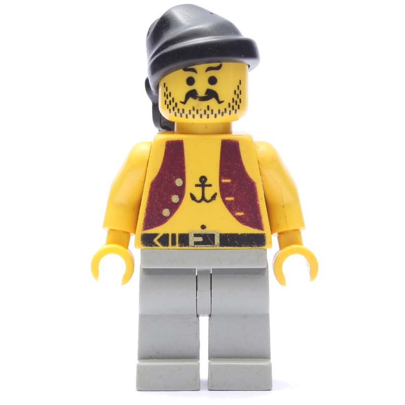 Lego Pirate - Anchor Tattoo, Light Gray Legs, Black Bandana