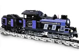 Large Train Engine with Tender Blue