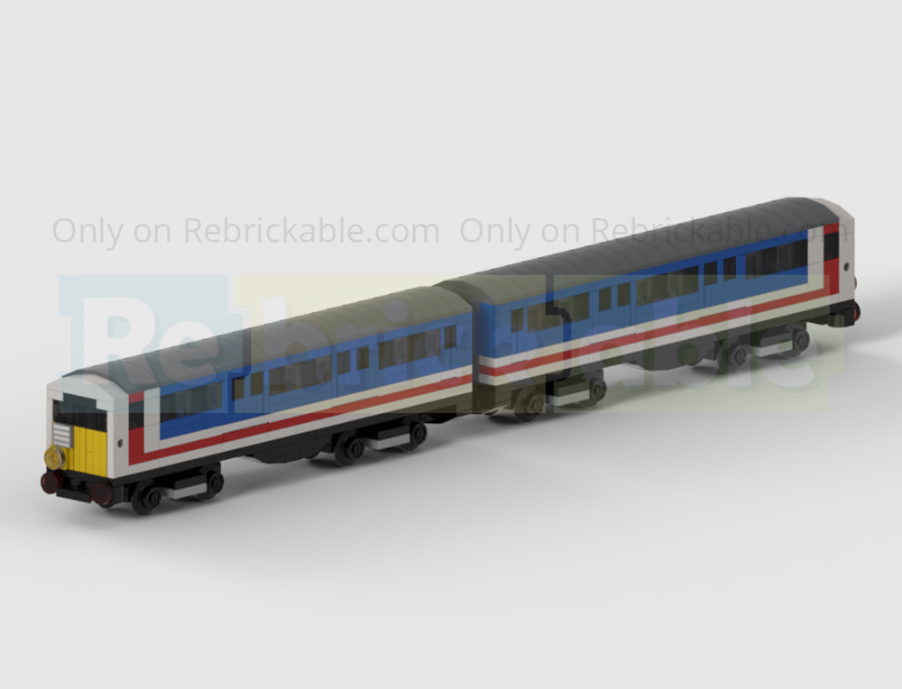 Lego 4-Wide Class 483 Isle Of Wight 2-Carriage EMU Train In Network Southeast Livery