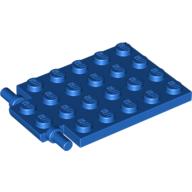 Lego Plate Special 4 x 6 with Trap Door Hinge [Long Pins] / Blue