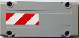 Technic, Panel Plate 5 x 11 x 1 with Red and White Danger Stripes Pattern Model Right Side (Sticker) - Set 8110