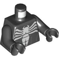 Torso, Muscles, White Venom Logo Print, Black Arms, Black Hands / Black