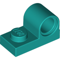 Lego Plate Special 1 x 2 with Pin Hole on Top / Dark Turquoise